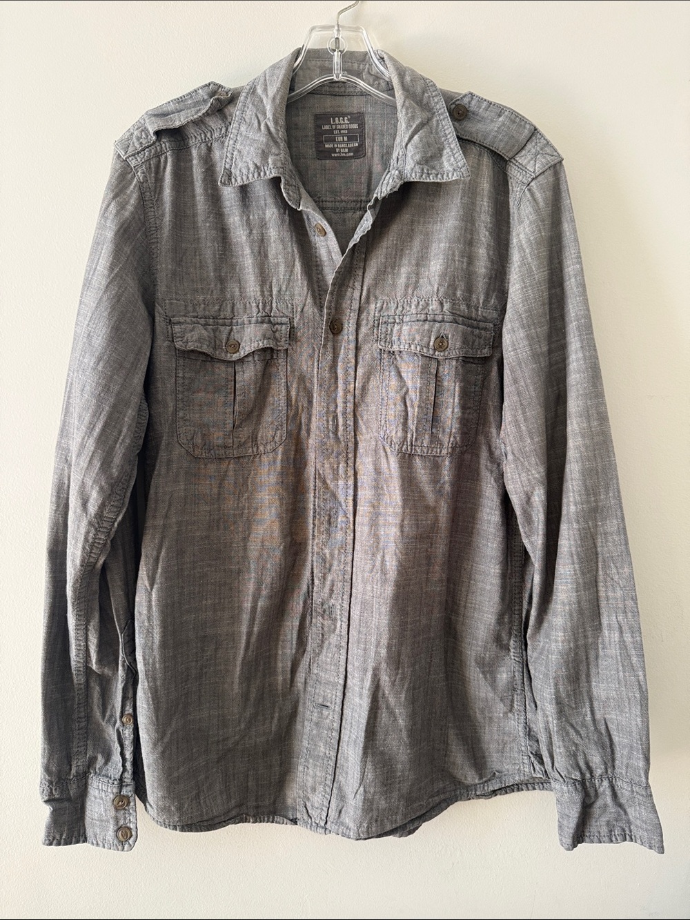 H&M Men's Gray Lightweight Shirt Jacket